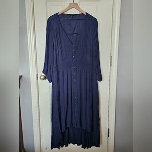 Torrid Blue Pleated Sundress with Dolman Sleeves